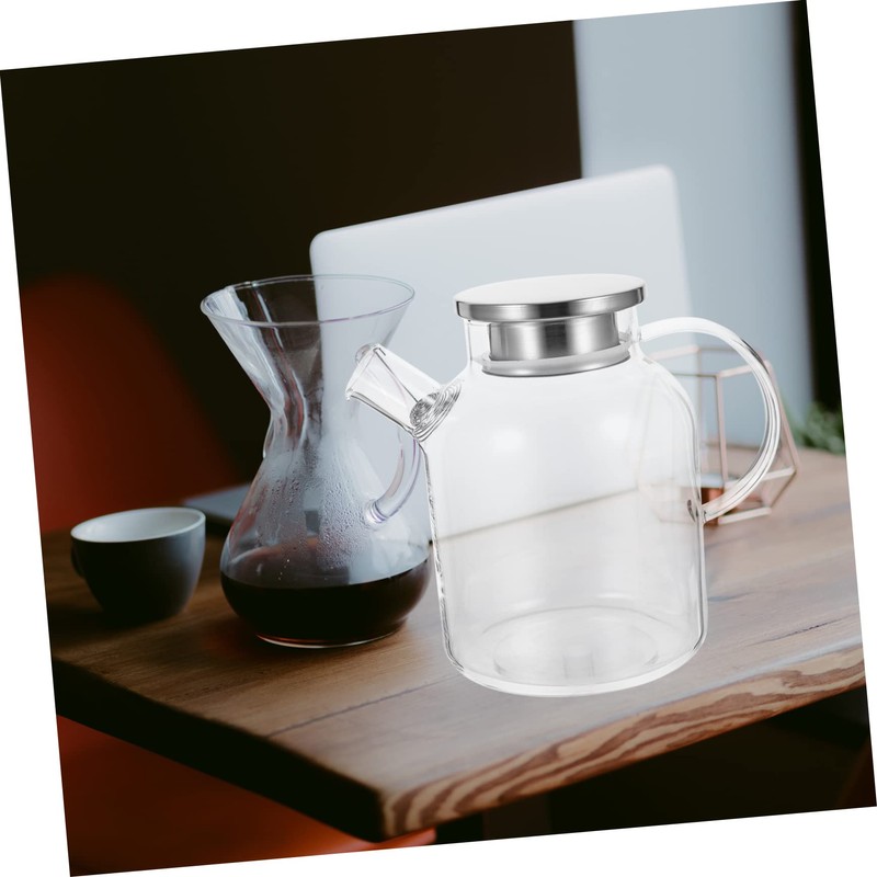 Ciieeo Transparent Glass Water Pitcher Kitchen Juice Pot with Ergonomic