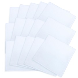 [きらきらぷんぷん丸] ハンカチ 白 無地 【15枚入り】 約280x280mm シンプル コットン 綿 お絵描き 手芸 染色 冠婚葬祭 ポケットチーフ 男女兼用 刺繍 工作 結婚式 HDKF-002
