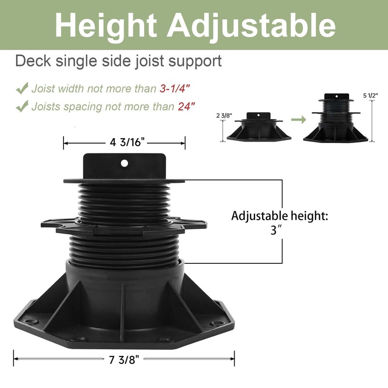 10 Pack Adjustable Plastic Pedestal Paver,Floor Slate Support Floor Lift,Deck