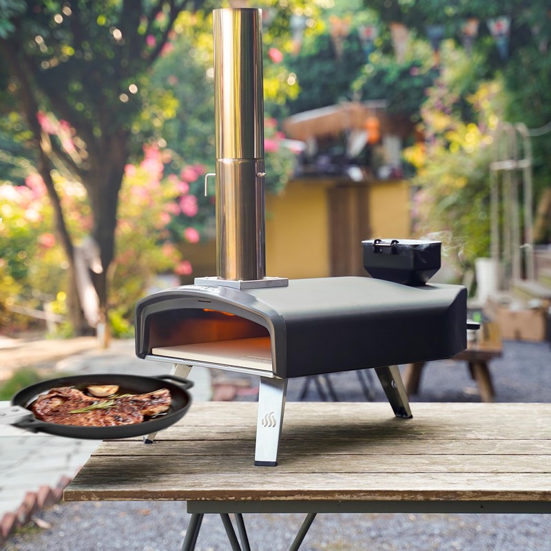 Mimiuo Outdoor Pizza Oven 12" Pellet Pizza Oven with Square