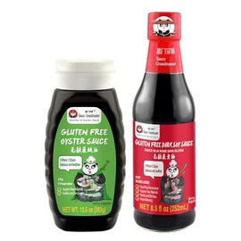 Sauce Grandmaster Gluten Free Oyster Sauce and Dark Soy Sauce Set, 13.5 oz and 8.5 fl oz