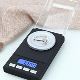 Jeweler's Scale, Portable 0.001 g Digital Jewellery Scale, Precision Scale, Pocket Scales with Calibration Weights and Tweezers for Laboratory, Kitchen and Jewellery Shop, 15.5 × 8 × 2 cm (100 g)