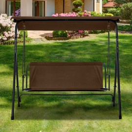 Replacement Swing Seat Cover, Patio Swing Cover, Oxford Waterproof Swing Seat Protection Cover, Coffee, 58.2 x 19.7 x 19.7 Inch