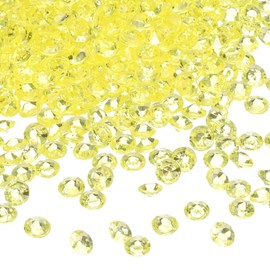 sourcing map 5000Pcs Wedding Table Scatter Confetti Fake Crystals Acrylic Diamonds Rhinestones Vase Fillers Gems for Crafts,Table Centerpiece Decor, Bridal Shower Party (Light Yellow, 4.5mm)