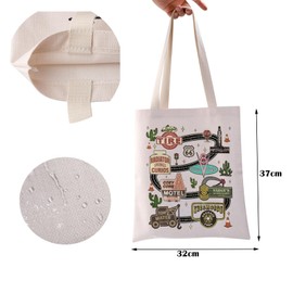 ZJXHPO Car Cartoon Inspired Tote Bag Cars Themed Party Gift Cars Map Reusable Grocery Shopping Bag Car Lover Gift (C-Car Map Tote)