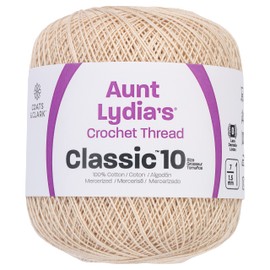 Coats Crochet Aunt Lydia's Crochet, Cotton Classic Size 10, Ecru