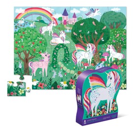 Crocodile Creek 36-Piece Jigsaw Floor Puzzle - Fun Floor Puzzles for Kids Ages 3-5 - Heavy-Duty Shaped Box for Storage - Unicorn Dreams - 27" W x 20" H Finished