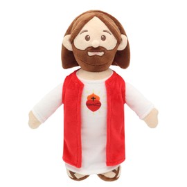 11" Jesus Plush, Heart of Jesus Doll for Kids, Jesus Stuffed Doll for Church Sunday School and Easter Gift Baptismal Keepsake