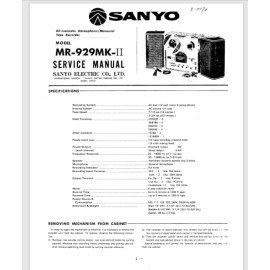 Sanyo reel to reel mr929 mkii service manual Comb Bound Gloss Covers