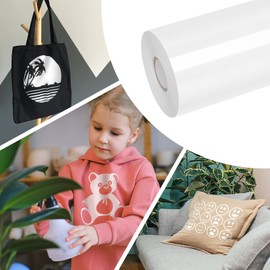 VinylRus Heat Transfer Vinyl-12” x 50ft White Iron on Vinyl Roll for Shirts, HTV Vinyl for Silhouette Cameo, Easy to Cut & Weed