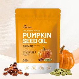 VivoNu Natural pumpkin seed oil and saw palmetto softgel 1000mg high content plant esters 300 capsules - Specification: Pack of 3