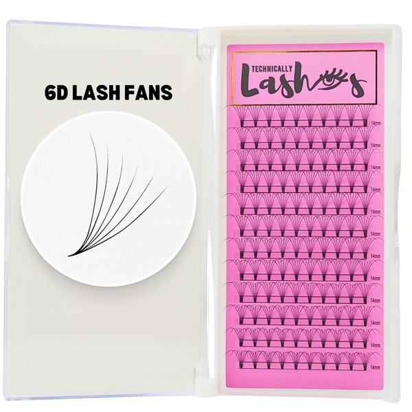 Technically Lashes 6D Premade Lash Fans (0.10volume) 120pcs D Curl