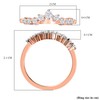 TJC Moissanite Wishbone Ring for Women in Rose Gold Plated