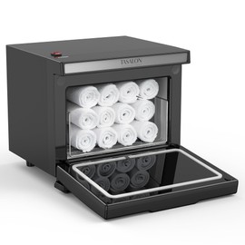 TASALON 8L Towel Warmer Hot Cabinet Box, Aluminum Inner Chamber, Removable Tray, Fast Heating for Beauty Spa Salon Massage - Black