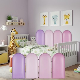 Jetec 4 Pcs Wall Padding for Kids with Autism Playroom Anti Collision 3D 15. 75 x 7. 87 Inch Peel and Stick Headboard Upholstered Wall Panels for Nursery Protection(Purple Series)