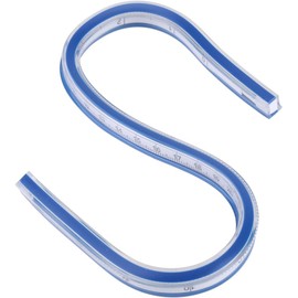 Regla Flexible Curvas Dibujo 30 cm Vinilo Plástico Azul Artesanía Manualidades