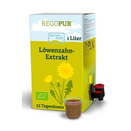 REGOPUR Organic Dandelion Extract, 1 Litre, 100% Vegan, Fermented & No Additives, Daily Dietary Supplement or 3-Month Treatment