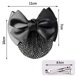 Beauty Player Chignon Net Ribbon, Hair Net, Hair Net, Hair Accessory, Hair Clip, Ribbon, Simple, Work, Office, Present, Ceremonial Occasions, Funerals, Black