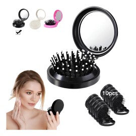 10pcs Espejos De Bolsillo Para Maquillaje Portátil Con Peine