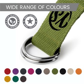 Yoga Studio YS/Strap/DRing/2.5/Green Belt with D-Ring Buckle, 2.5 m, Green, Size Dimension-38mm x 2.5m