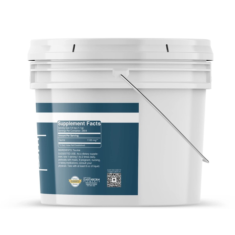 Earthborn Elements Taurine Powder 1 Gallon Bucket, Dietary Supplement, No