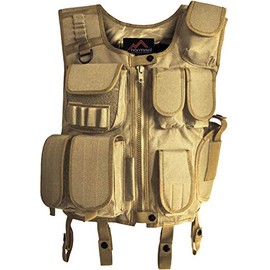 normani SWAT Vest with Multiple Pockets and Gun Holster in Black Coyote Size XL-XXL