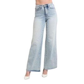Judy Blue High-Waisted Tummy Control Retro Wide-Leg Jeans – Stylish, Flattering, and Comfortable - 88867 (US, Numeric, 7, Regular, Regular, Blue)