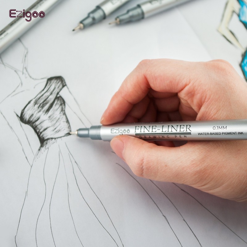 Ezigoo Fineliner Pens for Art Sketches, Technical Drawings, Office Documents