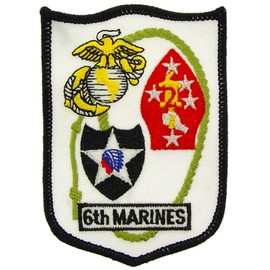 Artisan Owl 6th Marines Patch with Iron-On Adhesive - Military-Themed Emblem