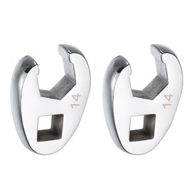 HARFINGTON 2pcs Drive Crowfoot Wrench 3/8" Drive 14mm Metric Fractional Crowfoot Flare Nut Wrench 40Cr Chrome Plated Open End Crowfoot Wrench for Mechanics Automotive Repair Work