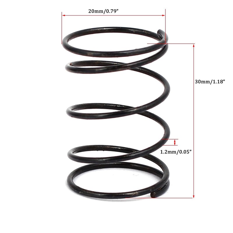 TOP-VIGOR 10Pcs Compression Spring, 1.2mm Wire Dia, 20mm OD, 30mm