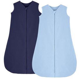 Looxii Fleece Baby Sleep Sack 0-6 Months 2 Pack 1.5 TOG Baby Wearable Blanket with 2-Way Zippers Soft Warm Toddler Sleeping Sack