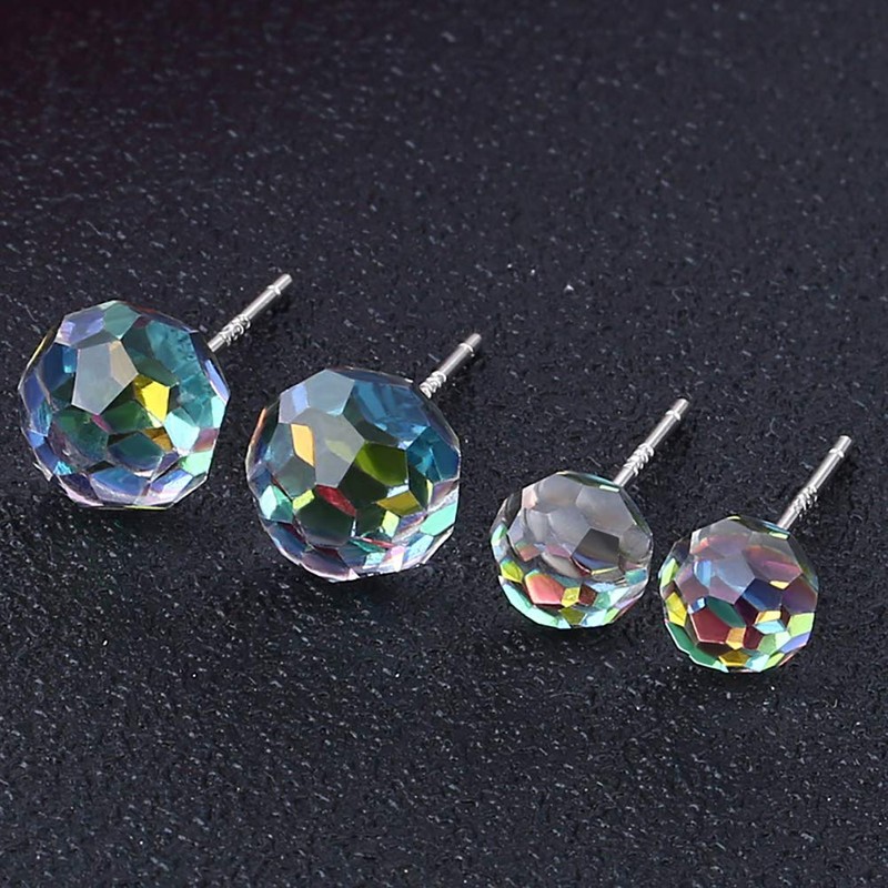 Mecresh 925 Sterling Silver Earrings, American Chain, Stud Earrings, Simple,