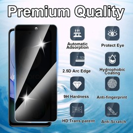 Hirshen [2 Stück] Sichtschutzfolie für Motorola G54 Panzer Schutz Glas, Anti-Spähen Privatsphäre Schutzfolie, 9H Härte, Anti-Kratzer, Bläschenfrei,Anti-Spy