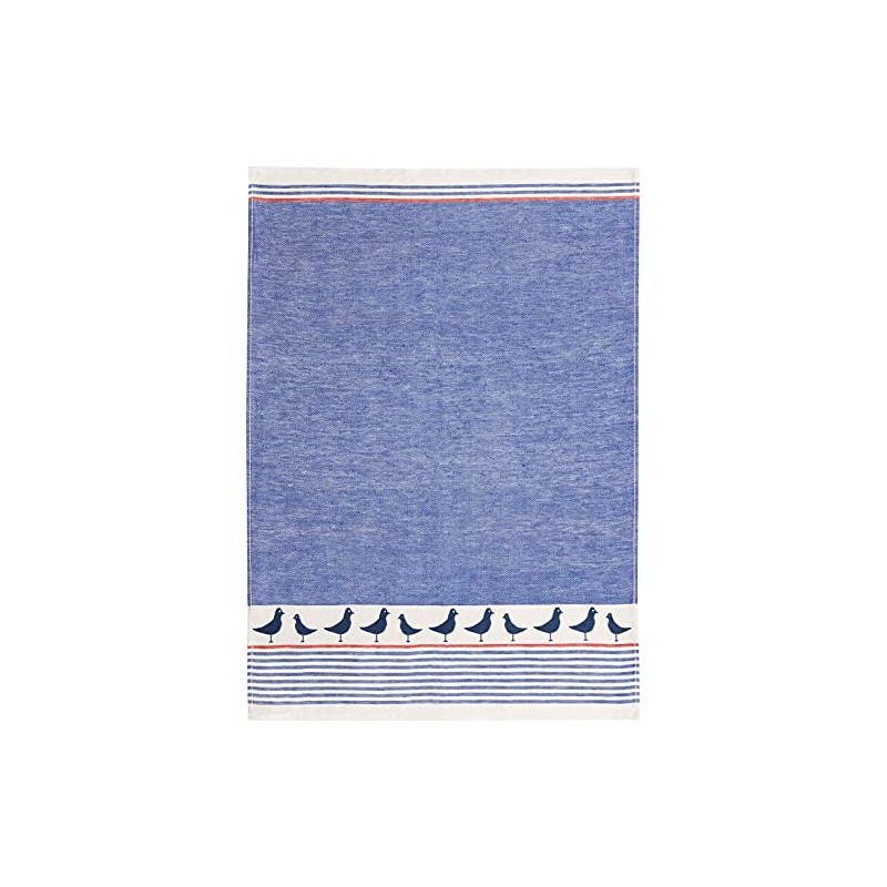 Kracht Half-Linen Tea Towel Jacquard North Sea Navy Blue Size