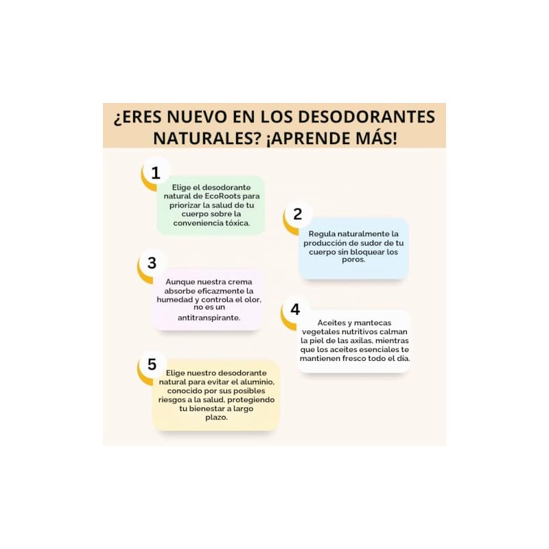 Eco Roots- Desodorante Natural para Mujeres y Hombres Crema Desodorante