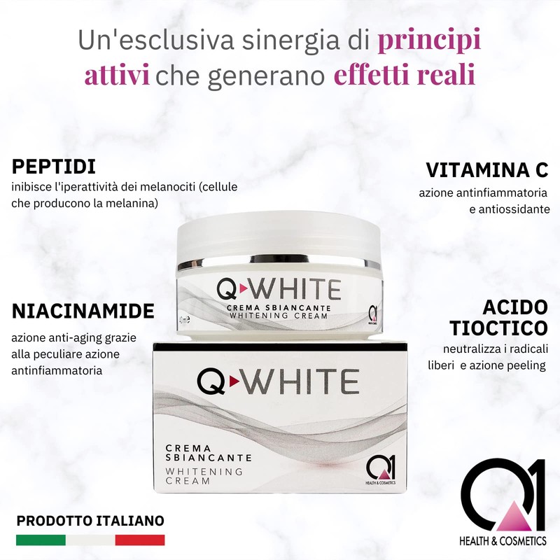 Q-WHITE lightening whitening cream gel for skin stains blemishes: hyperchromia,