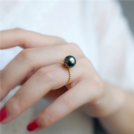 KIOYDISE Grey Pearl RingsTwisted Band for Women Sterling Silver Gold Plated Individuality Cool Anniversary Engagement Ring for Women Simple Style Vintage (8)