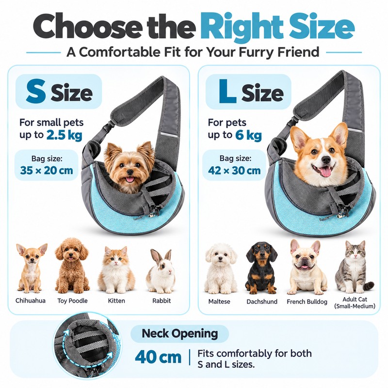 Breathable Dog Sling Carrier for Small Pets – Lightweight Mesh