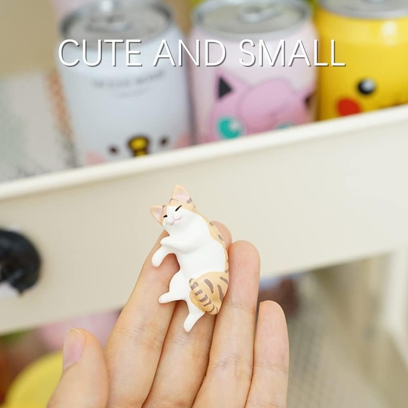 Cat Fridge Magnets, 6 Lying Cat Fridge Magnets, Mini Kawaii