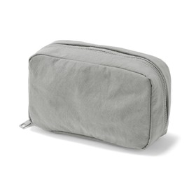 MUJI 84475801 Wrinkle Nylon Large Opening Pouch, Gray, M, Approx. 5.9 x 3.5 x 1.8 inches (15 x 9 x 4.5 cm)