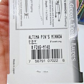 Yo-Zuri Vtg New Yo-Zuri Floating 2 3/4" Pin's Minnow 1/8 Oz Trout Crappie Bass Fishing - F246-M148