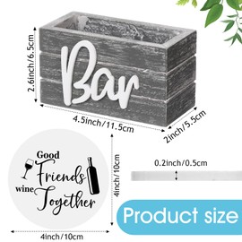 Wine Gifts Coasters Set of 6 Housewarming Gifts Wine Coasters for New Home Drinks with Holder for House Warming Decoration Party,4 Inch(Gray)