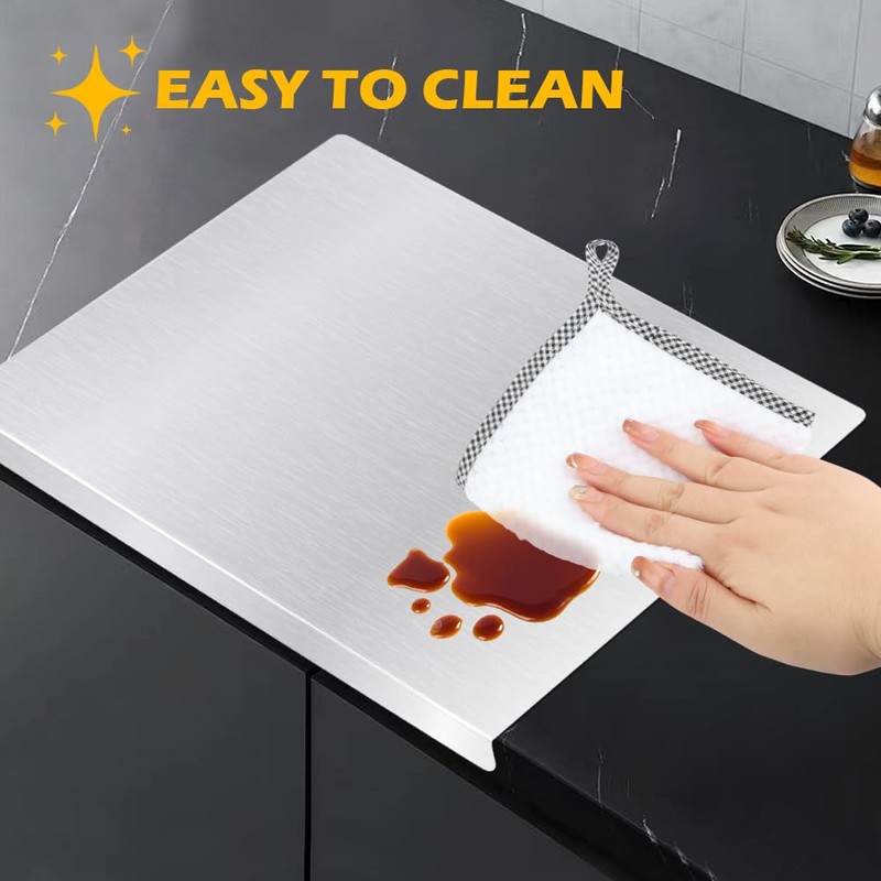 Stainless Steel Cutting Board with Lip for Kitchen,15.7 x 11.8