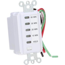 Westek TMDCD60 Hardwire Indoor Countdown 6-Setting Wall Switch Timer, White