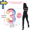 40 Inch Giant Foil Balloons Gradient Color Number Ballons Rainbow