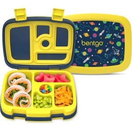 Bentgo Kids Brights Leak-Proof, 5-Compartment Bento-Style SPACE