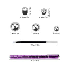 Jagowa Multifunction Magnetic Writing Pen, Fidget Pen, Decompression Metal Ballpoint Pen for Touch Screens, Stress relief Toy Pen for Adults/Kids, Purple