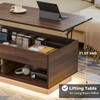 HOMMPA Lift Top Coffee Table with LED Light, Modern Center