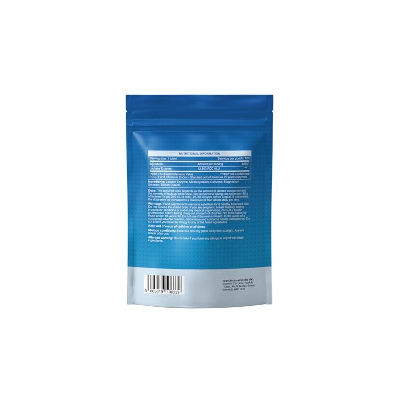 Nutrivo Lactase Tablets | High Strength Lactose Intolerance Tablets 12,500
